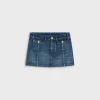 mini skirt in dark union wash denim
