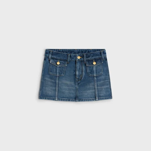 mini skirt in dark union wash denim