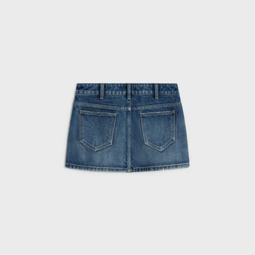 mini skirt in dark union wash denim