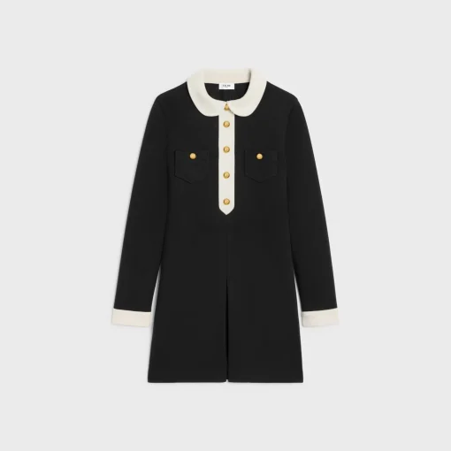 mini trapeze dress in wool jersey