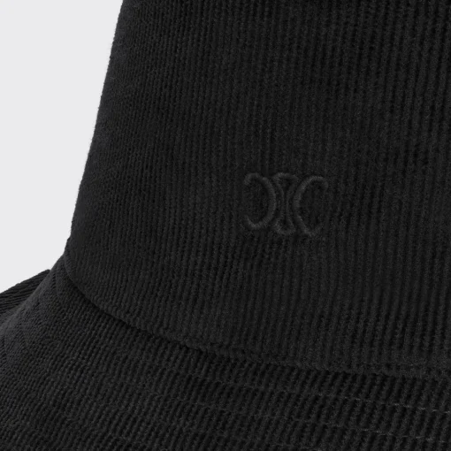 mini triomphe bucket hat in corduroy