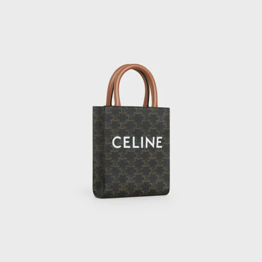Mini Vertical Cabas in Triomphe Canvas and calfskin with Celine print
