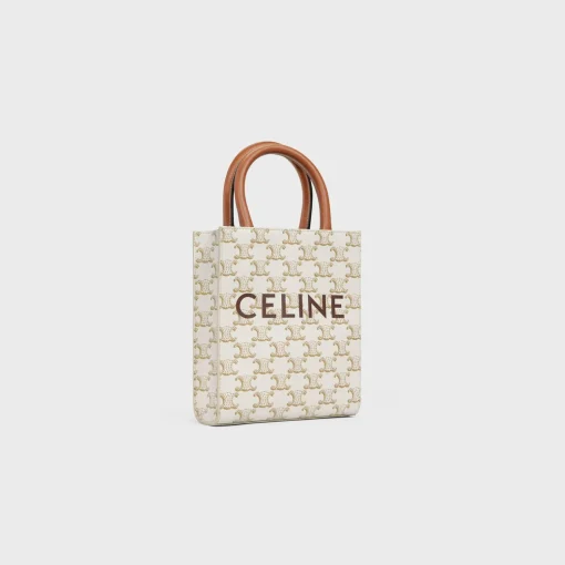 Mini Vertical Cabas in Triomphe Canvas and calfskin with Celine print