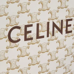 Mini Vertical Cabas in Triomphe Canvas and calfskin with Celine print