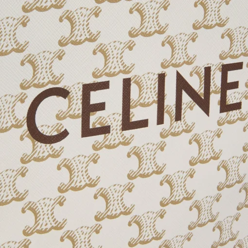 Mini Vertical Cabas in Triomphe Canvas and calfskin with Celine print