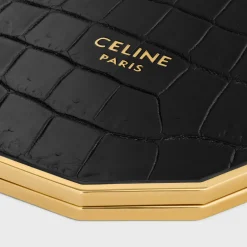 MIRROR IN NILOTICUS CROCODILE AND BRASS