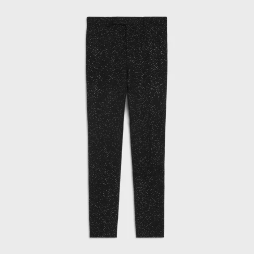 mods pants with rhinestones in double-face wool