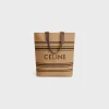MUSEUM BAG in Textile with raffia effect and calfskin