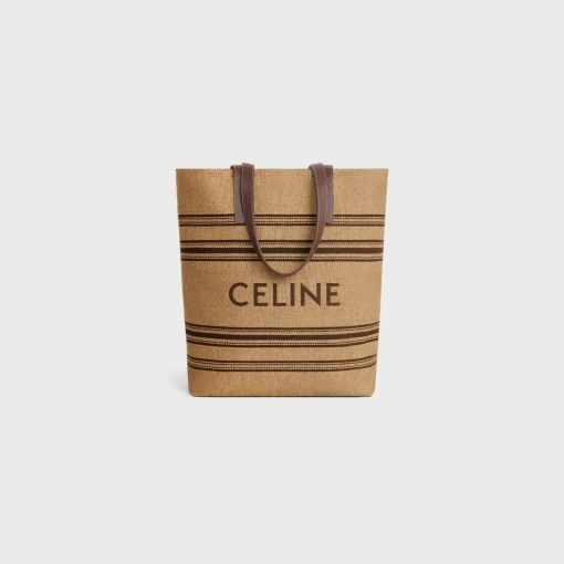 MUSEUM BAG in Textile with raffia effect and calfskin