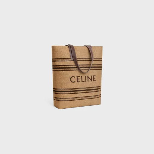 MUSEUM BAG in Textile with raffia effect and calfskin