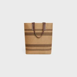 MUSEUM BAG in Textile with raffia effect and calfskin