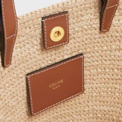 NANO SUPPLE CELINE CLASSIC PANIER in RAFFIA AND CALFSKIN
