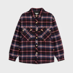 overshirt in checked cashmere