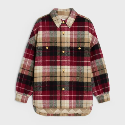 overshirt in checked wool