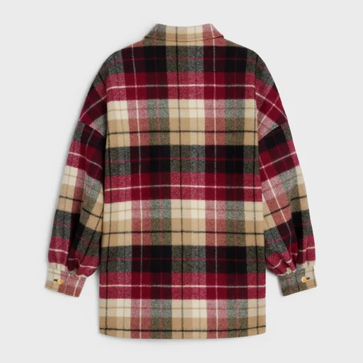 overshirt in checked wool