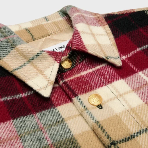 overshirt in checked wool