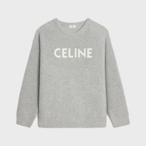 oversized celine sweater in ribbed wool