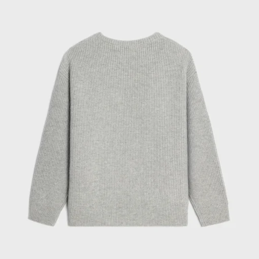 oversized celine sweater in ribbed wool