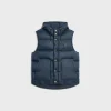 oversized sleeveless down jacket in lightweight nylon