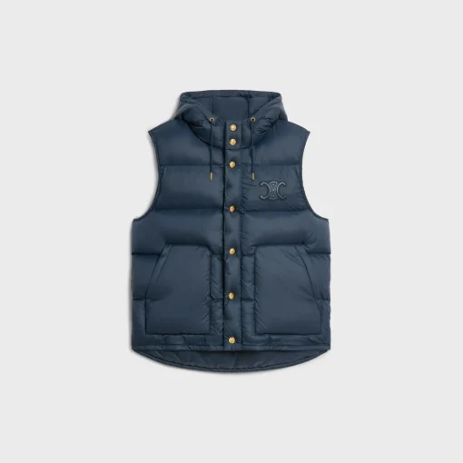 oversized sleeveless down jacket in lightweight nylon