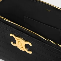 POUCH TRIOMPHE in NILOTICUS CROCODILE