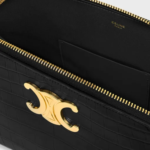 POUCH TRIOMPHE in NILOTICUS CROCODILE