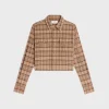 romy cropped shirt in checked cashmere