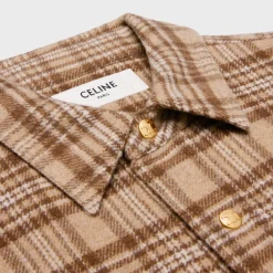romy cropped shirt in checked cashmere