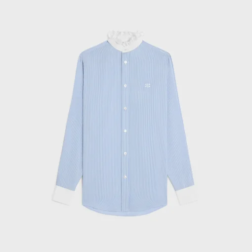 Romy frilled shirt in striped silk