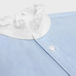 Romy frilled shirt in striped silk