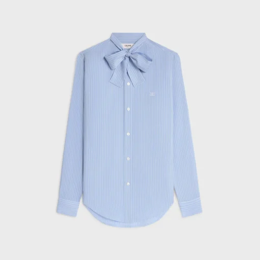 romy lavallière shirt in striped silk