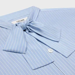 romy lavallière shirt in striped silk