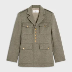 saharienne jacket in diagonal cashmere