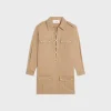 saharienne mini dress in cotton linen