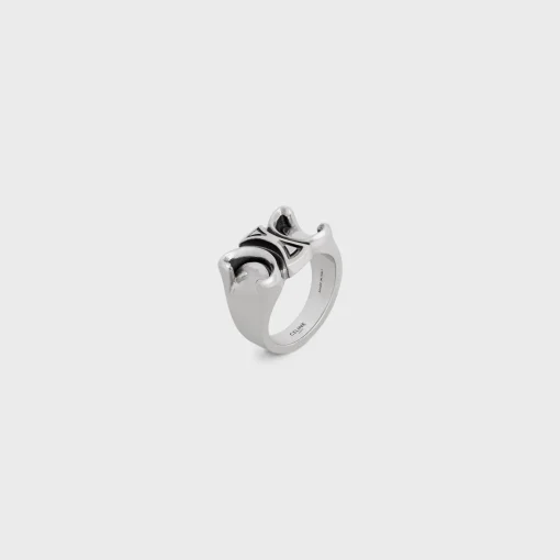 San Onofre Chunky Triomphe Ring in Brass with Rhodium Finish