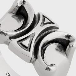 San Onofre Chunky Triomphe Ring in Brass with Rhodium Finish