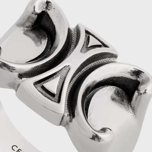 San Onofre Chunky Triomphe Ring in Brass with Rhodium Finish