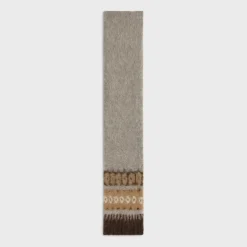 scarf in brushed fair isle alpaca wool