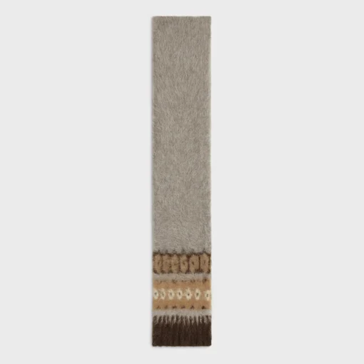 scarf in brushed fair isle alpaca wool