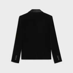 short tux jacket in cotton velvet