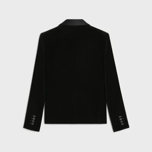 short tux jacket in cotton velvet