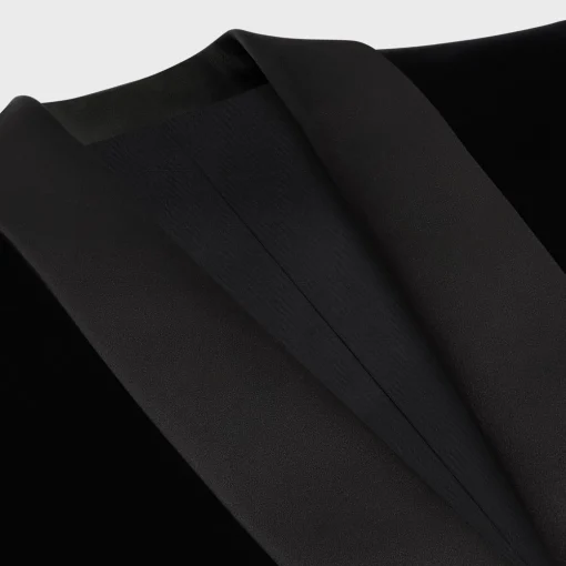 short tux jacket in cotton velvet