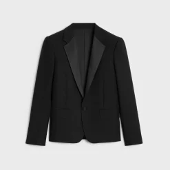 short tux jacket in wool and mohair