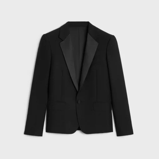 short tux jacket in wool and mohair