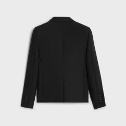 short tux jacket in wool and mohair