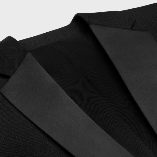 short tux jacket in wool and mohair