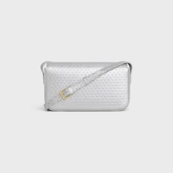 SHOULDER BAG CLAUDE in LAMINATED CALFSKIN WITH TRIOMPHE ALL-OVER