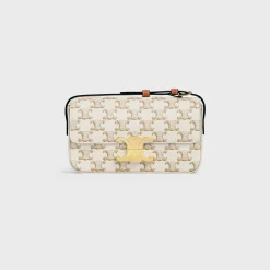 SHOULDER BAG CLAUDE in Triomphe canvas and calfskin