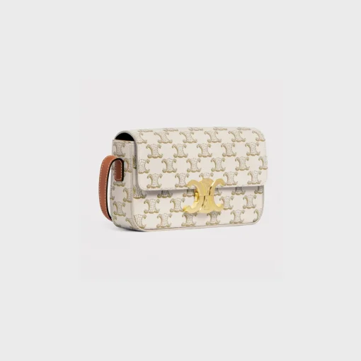 SHOULDER BAG CLAUDE in Triomphe canvas and calfskin