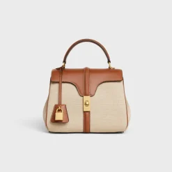 Small 16 Bag in Textile and natural calfskin